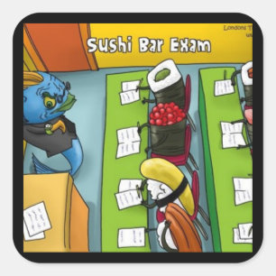 Sushi Bar Exam Thee Mugs Kaarten Cadeaus Etc Vierkante Sticker