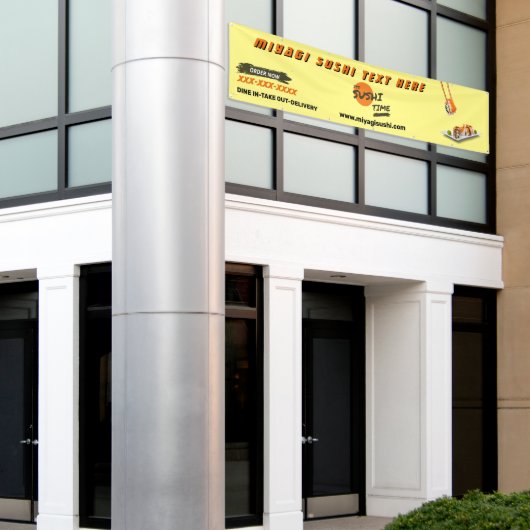 Sushi Bar Restaurant aanpassen Adverteren Groot Spandoek (Buitenkant Gebouw)