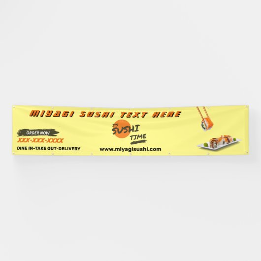 Sushi Bar Restaurant aanpassen Adverteren Groot Spandoek (Horizontaal)