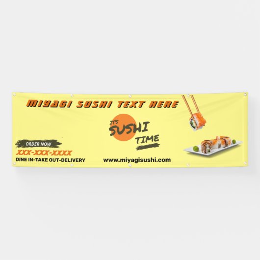 Sushi Bar Restaurant aanpassen Adverteren Groot Spandoek (Horizontaal)