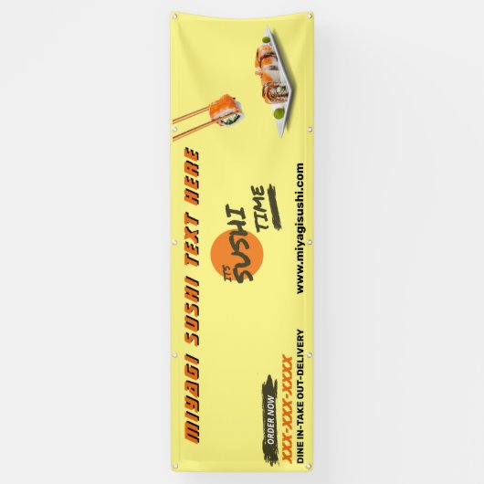 Sushi Bar Restaurant aanpassen Adverteren Groot Spandoek (Verticaal)