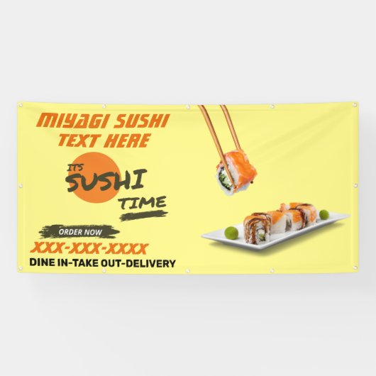 Sushi Bar Restaurant aanpassen Adverteren Groot Spandoek (Horizontaal)