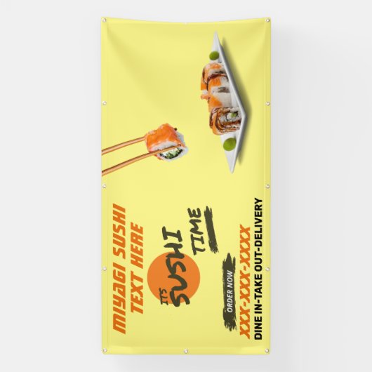 Sushi Bar Restaurant aanpassen Adverteren Groot Spandoek (Verticaal)