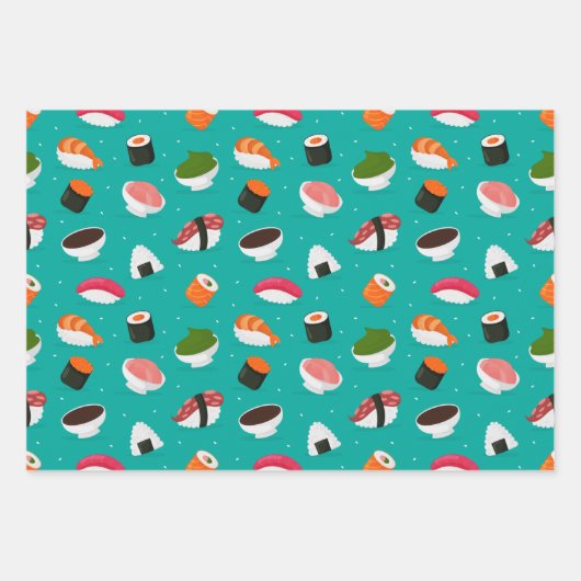 Sushi Bar Wrapping Paper Set van 3 (Voorkant)