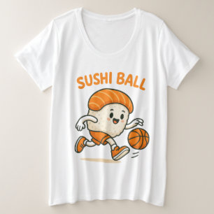 Sushi basketbal energie grote maat t-shirt