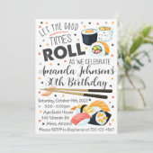 Sushi Birthday Invitation, Sushi Uitnodiging (Staand voorkant)