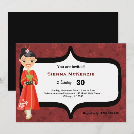 Sushi Birthday Kaart (Voorkant / Achterkant)