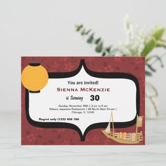 Sushi Birthday Kaart (Staand voorkant)