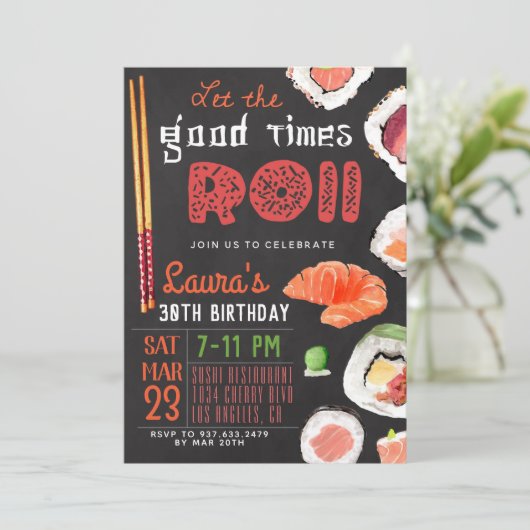 Sushi Birthday Kaart (Staand voorkant)