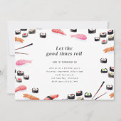 Sushi Birthday Party Invitation Kaart (Voorkant)