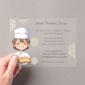 Sushi Birthday Party Invitation with Cute Anime Acryl Uitnodigingen (Insitu (Draagbaar))