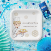 Sushi Birthday Party Invitation with Cute Anime  Papieren Bordje (Feest)