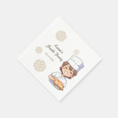Sushi Birthday Party Invitation with Cute Anime Servet (Hoek)