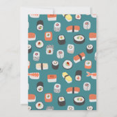 Sushi Birthday Party Kaart (Achterkant)