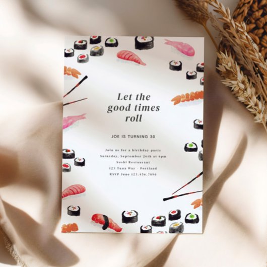Sushi Birthday Party Kaart