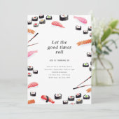 Sushi Birthday Party Kaart (Staand voorkant)