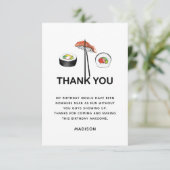 Sushi Birthday Party Modern Personalized Bedankkaart (Staand voorkant)