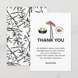 Sushi Birthday Party Modern Personalized Bedankkaart