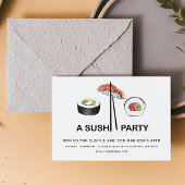 Sushi Birthday Party Modern Simple Elegant Kaart