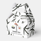 Sushi Birthday Simple Elegant Black White Bedankdoosjes (Voorkant Zijde)