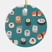 Sushi Blauwgroen keramische sierelementen Keramisch Ornament (Voorkant)
