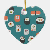 Sushi Blauwgroen keramische sierelementen Keramisch Ornament (Voorkant)