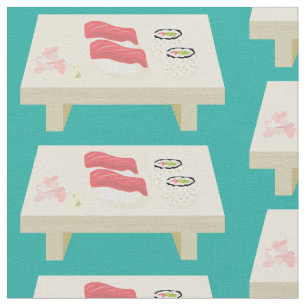 Sushi-boardpatroon Blauwgroen Stof