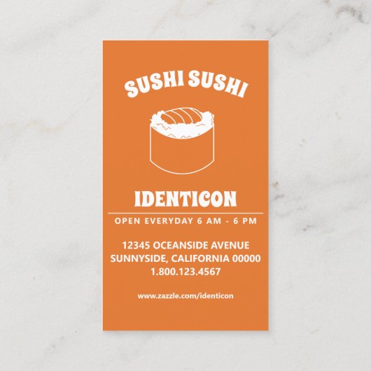 sushi bokeh visitekaartje (Achterkant)