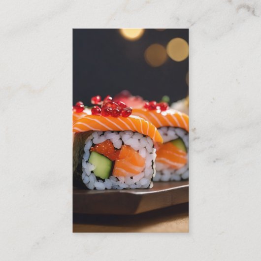 sushi bokeh visitekaartje (Voorkant)