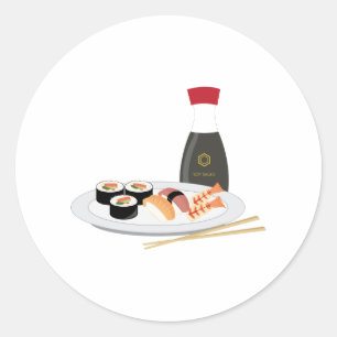 Sushi Bord Ronde Sticker