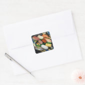 Sushi Box Japans eten Vierkante Sticker (Envelop)