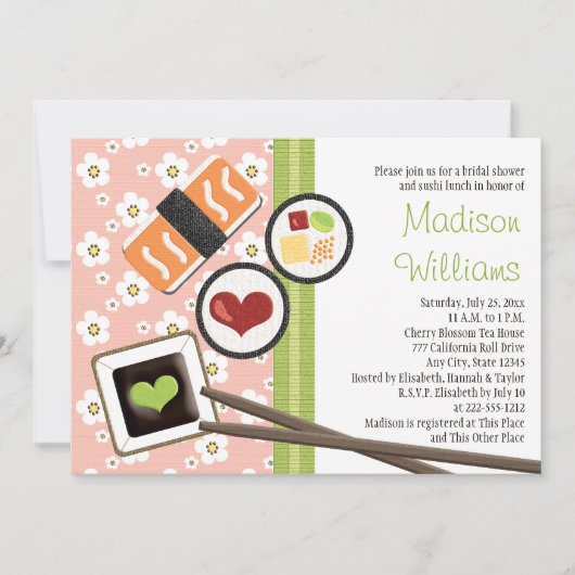 Sushi Bridal Shower Invitations Kaart (Voorkant)