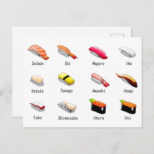 Sushi Briefkaart (Voorkant / Achterkant)