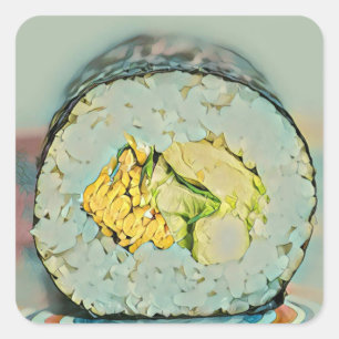 Sushi cadeau voor liefhebbers van eten vierkante sticker