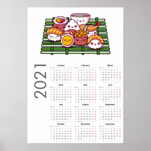 Sushi Calendar 2021 Poster