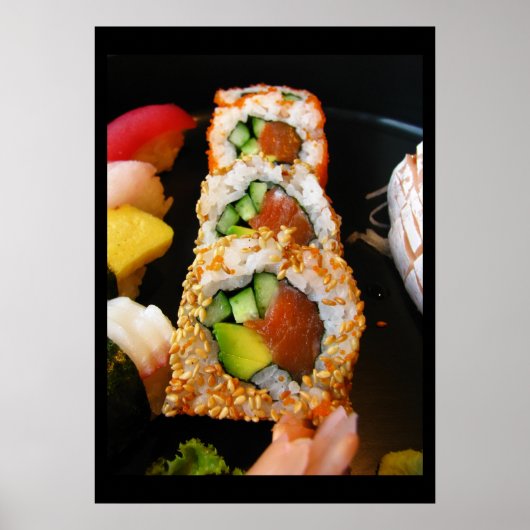 Sushi California roll sashimi foodie chef photo Poster (Voorkant)