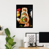 Sushi California roll sashimi foodie chef photo Poster (Thuiskantoor)