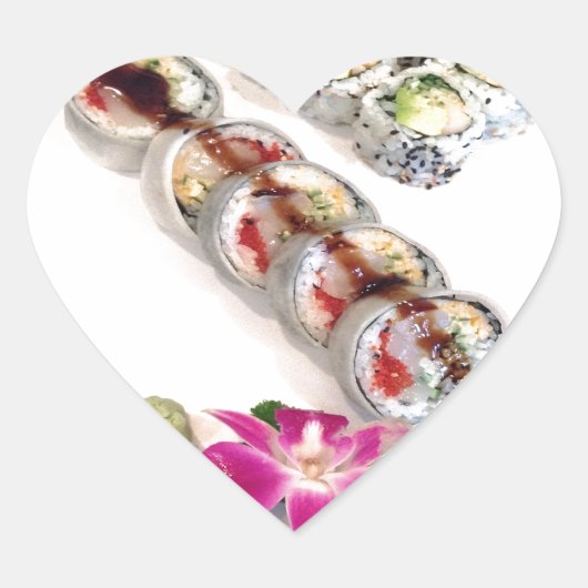 Sushi California Rolls Hart Sticker (Voorkant)