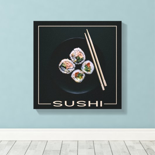 Sushi canvas afdrukken (Insitu (Houten vloer))