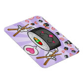 Sushi Cartoon Character Eating Lots of Shrimp Magneet (Rechterzijde)