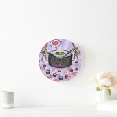 Sushi Cartoon Character Eating Lots of Shrimp Ronde Klok (Huis)