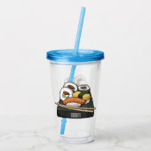 Sushi cartoon illustratie acryl drinkbeker (Achterkant)
