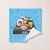Sushi cartoon illustratie bad handdoek (Wasdoekje)