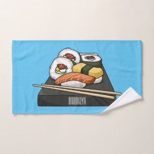 Sushi cartoon illustratie bad handdoek