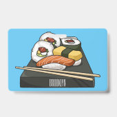 Sushi cartoon illustratie badge (Achterkant)