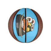 Sushi cartoon illustratie basketbal (Verticaal)