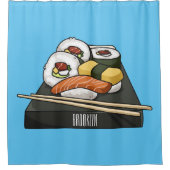 Sushi cartoon illustratie douchegordijn (Voorkant)