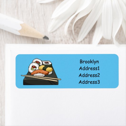 Sushi cartoon illustratie etiket (Insitu)