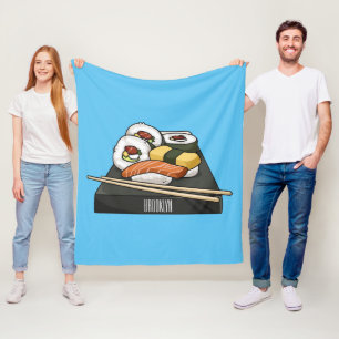 Sushi cartoon illustratie fleece deken