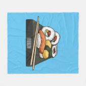 Sushi cartoon illustratie fleece deken (Voorkant (Horizontaal))